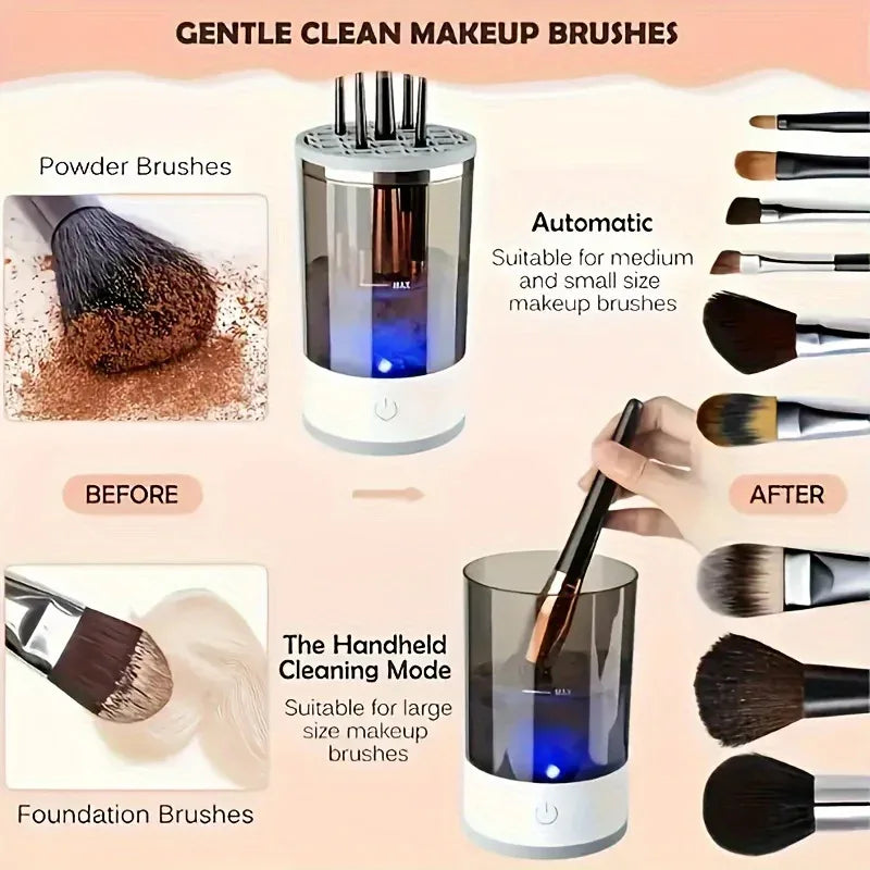Revolutionary USB Powered Makeup Brush Cleaner & Dryer - Effortless, Odorless, and Battery-Free Beauty Essential!
