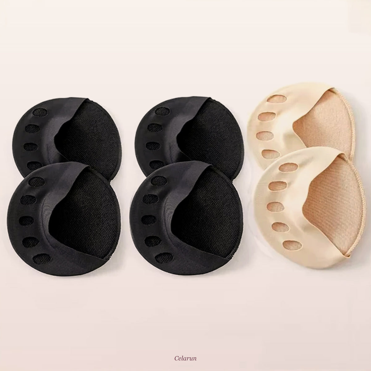 Almohadillas 2 negras y 1 beige · 3 pares