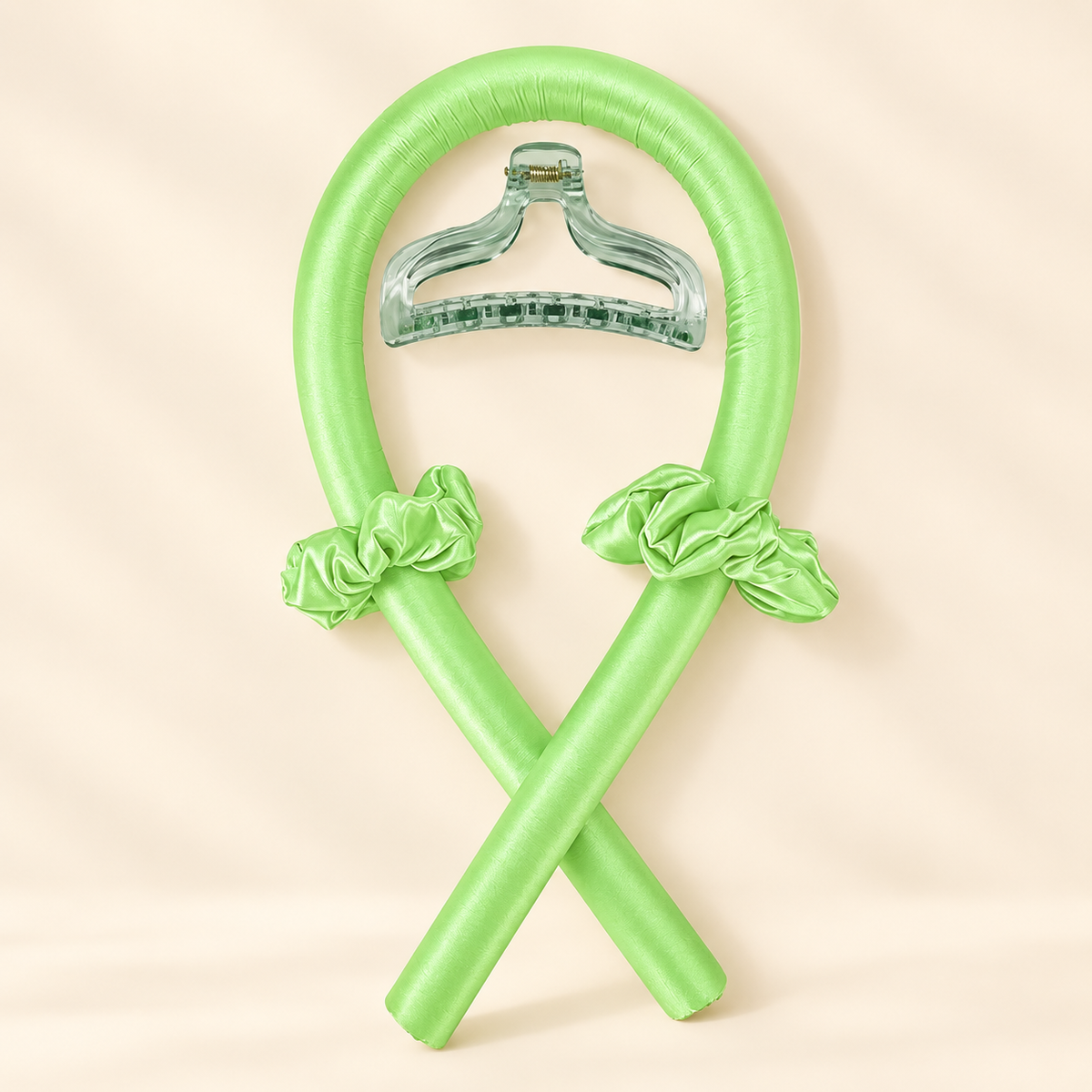 Rizador sin calor — Verde brillante con pinza