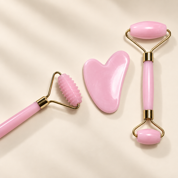 Set de rodillos faciales y gua sha de resina