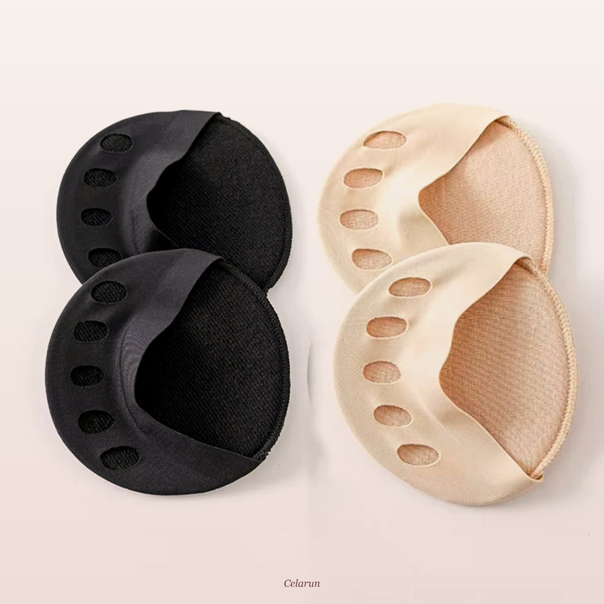 Almohadillas negra y beige · 2 pares